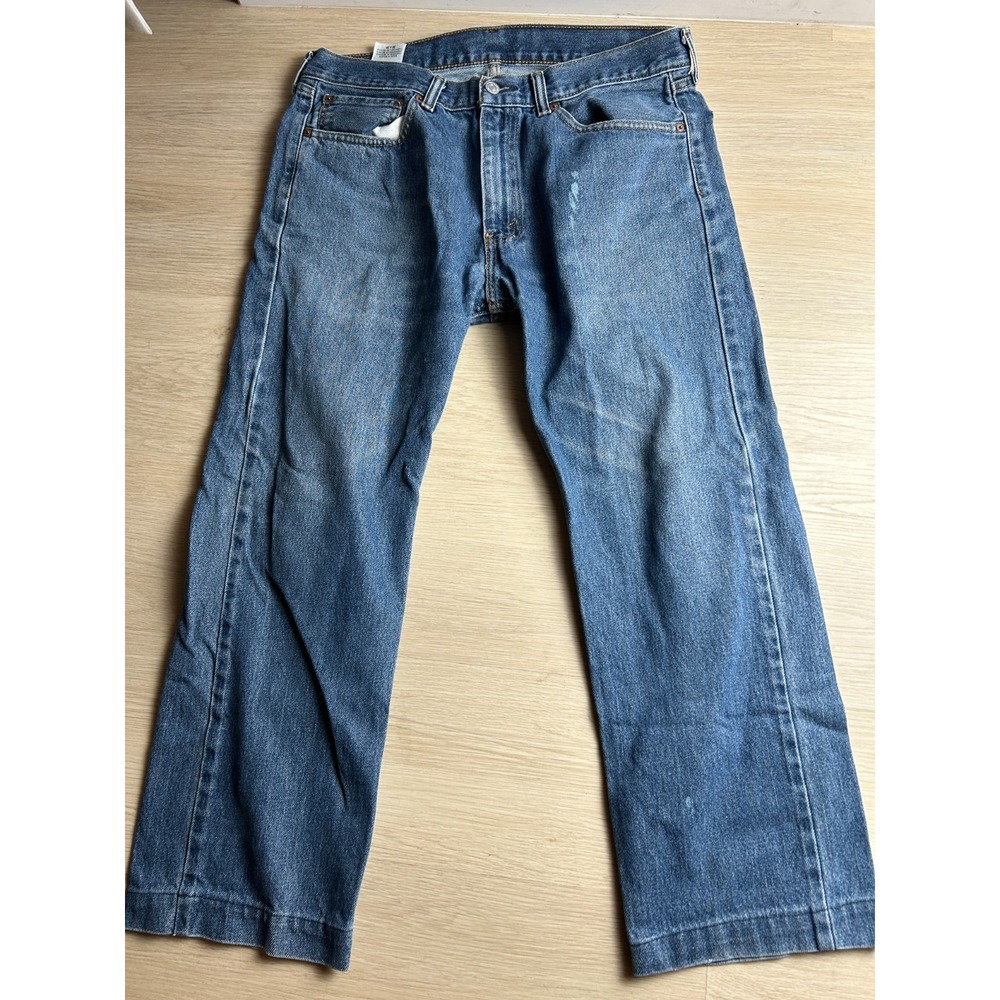 Levis 505 Mens 35 x 26 Regular Fit Straight Leg Denim Jeans Blue Medium Wash